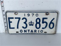 License plate- Ontario 1970