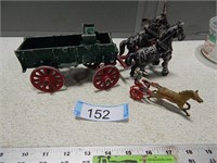 Antique toy horse and wagons