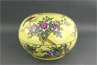 Chinese Yellow Dayazhai Porcelain Box w/ Cover