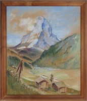 AMERICAN WESTERN MOUNTAIN LANDSCAPE PAINTING