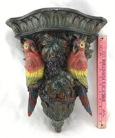 Colorful Parrot Wall Sconce Shelf