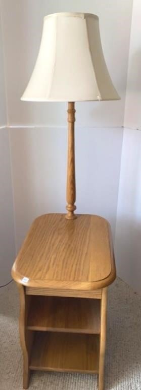 Handmade Solid Oak Table & Lamp