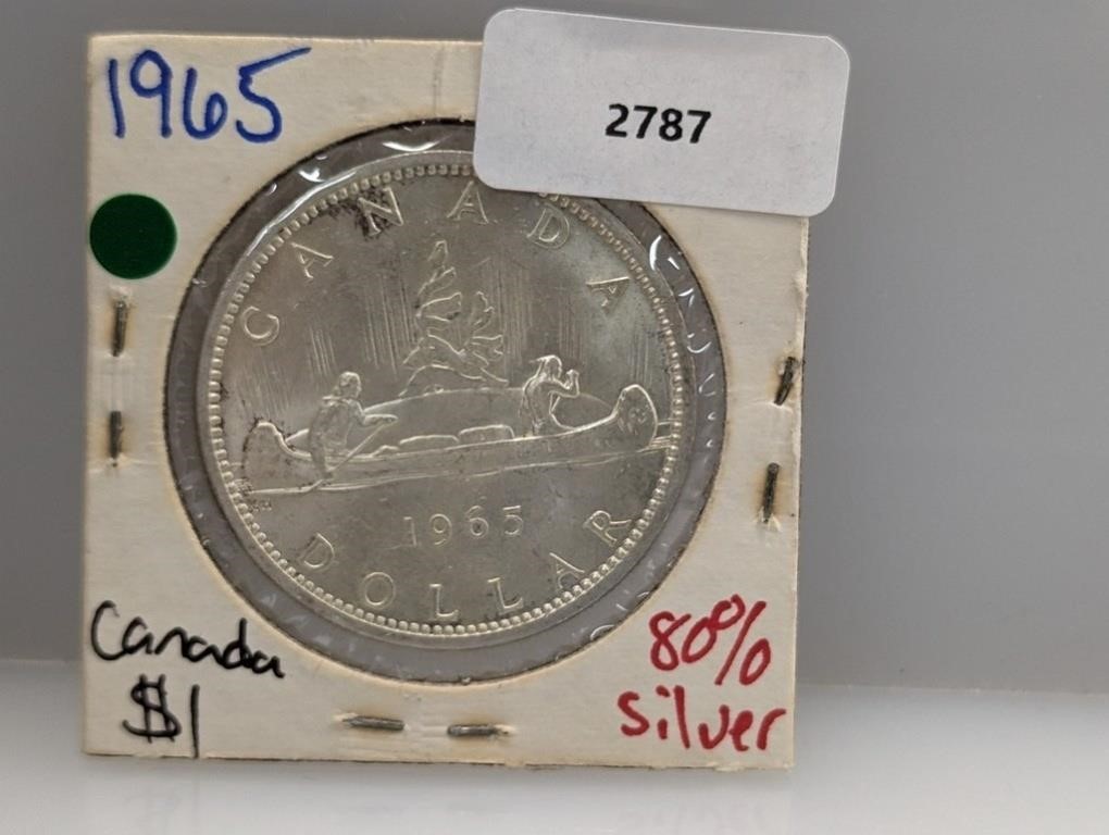1965 80% Silver Canada $1 Dollar