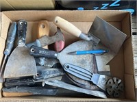 BOX OF PUTTY KNIVES, TROWELS