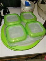 Two divided food storage containers
