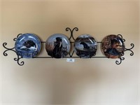 Eight Black Labrador Collector Plates w/Racks