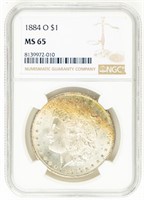 Coin 1884-O Morgan Silver Dollar-NGC-MS65