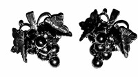 Vintage Sterling Silver Grape Bunch Earrings