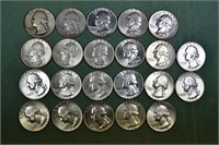 22 US Washington silver quarters