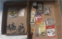 Assorted box of swivels, weights, and crappie rigs