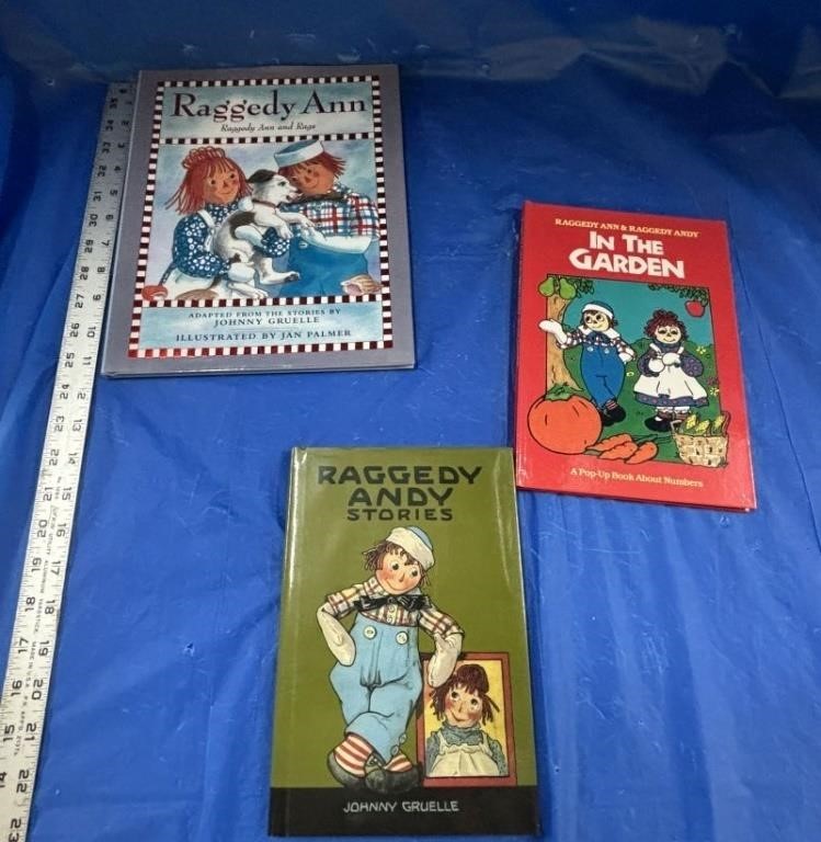 3 Raggedy Ann & Andy Hardback Childrens Books