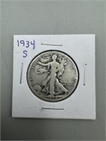 1934-S Silver Walking Liberty Half Dollar