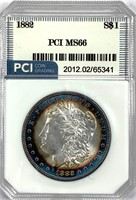 1882 Morgan Silver Dollar MS-66 Rim Toning