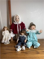 Lot of 4 Porcelain Dolls