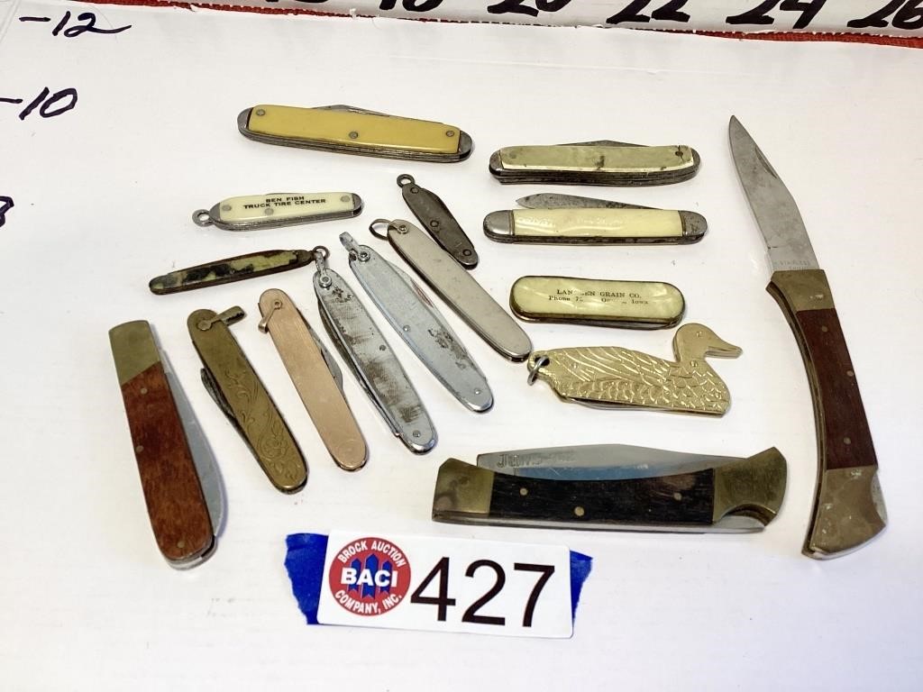 Vintage assorted pocket knives: includes Ben Fish
