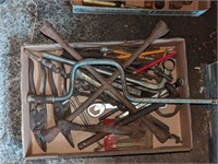 Tire Iron, wrenches, bits, tin snips