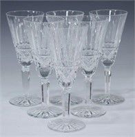 (6) WATERFORD 'MAEVE' CUT CRYSTAL CHAMPAGNE FLUTES