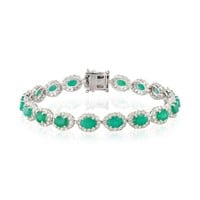 9ct emerald 18K white gold diamond bracelet