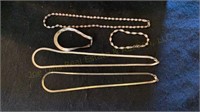 36.5 Gram Silver Necklaces & Bracelets Marked