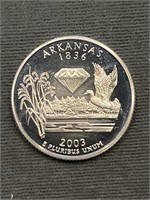 2003 S Proof 90% Silver Quarter Arkansas