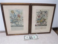 2 Vintage Bernard Picture Co. March & May Litho