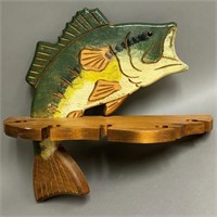 Painted Wooden Fishing Rod Holder