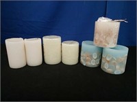 Box 5 Battery Candles, 2 Partylite Candles (used)
