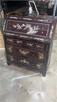 Rosewood Drop Front Desk w/ Mother of Pearl Inlay