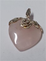 Marked Sterling Top Pink Heart Pendant