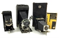 (3) Vintage Kodak & Bionic Folding Cameras