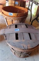 3 FARM BASKETS AND NAIL KEG