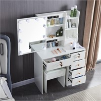 Vanity Set with LED Bulbs and Charging Station