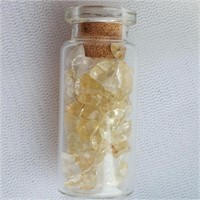 Citrine & Clear Quartz Crystal in Glass Bottle