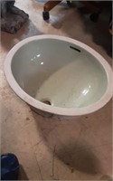 Seafoam green ceramic sink