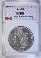 1892-S MORGAN DOLLAR RNG AU