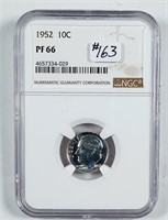1952  Roosevelt Dime   NGC PF-66