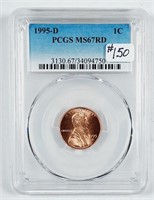 1995-D  Lincoln Cent   PCGS MS-67 RD