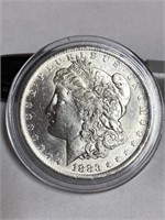 1883 O Morgan silver dollar