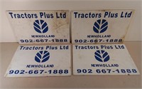 Four New Holland Tractor Signs Corrugated