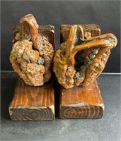 Pair of root burl bookends
