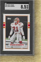 1989 Topps Traded Deion Sanders FB SGC 8.5