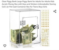 MSRP $23 Clear Piggy Bank
