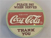 Round Coca-Cola Please Pay When Served Key Case