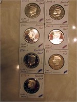 7 PROOF KENNEDY HALF DOLLARS