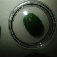 Oval Cut Cabochon Brazilian Emerald,13.2 ct