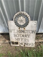 WILMINGTON ROTARY METAL SIGN