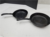 2- Wagners 1891 Cast Iron Skillets