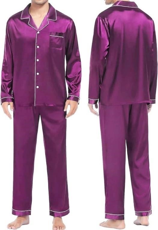 EKOUAER Men’s 2PCS Satin PJ