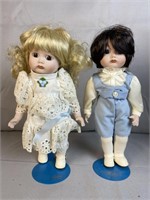 2 Myd Signed & Numbered Porcelain Dolls -boy &