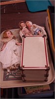Three composition dolls including 14" bride doll